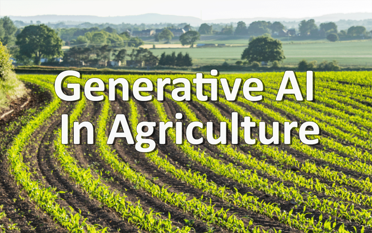 Text Generative AI In Agriculture over rolling cereal fields